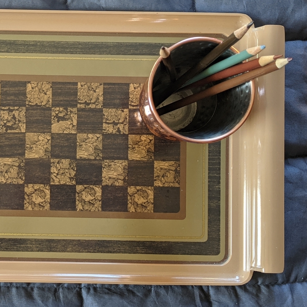 Vintage Checkerboard Tray
